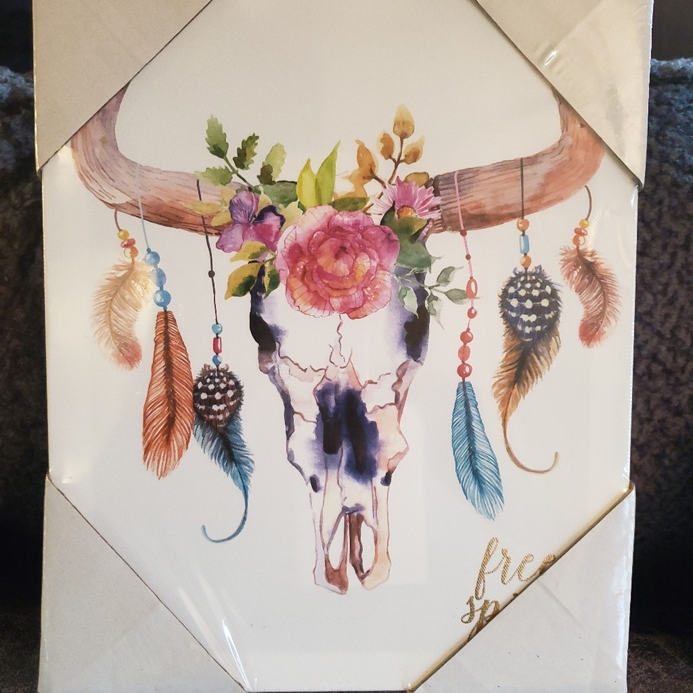 Bull skull canvas